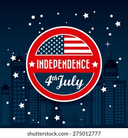 USA design over blue background, vector illustration.