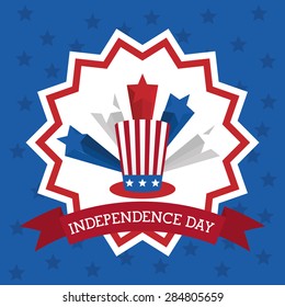 USA design over blue background, vector illustration.