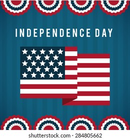 USA design over blue background, vector illustration.