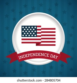 USA design over blue background, vector illustration.