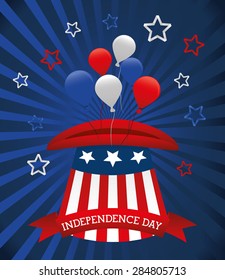 USA design over blue background, vector illustration.