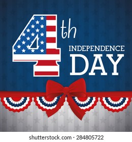 USA design over blue background, vector illustration.