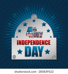 USA design over blue background, vector illustration.