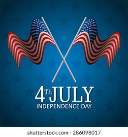 USA design over blue background, vector illustration.