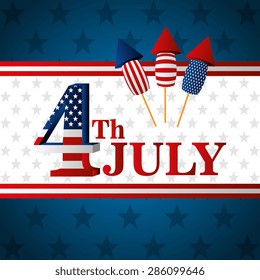 USA design over blue background, vector illustration.