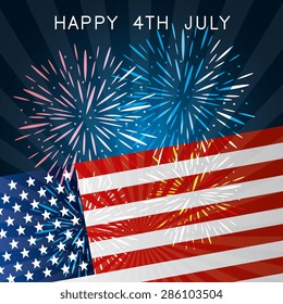 USA design over blue background, vector illustration.