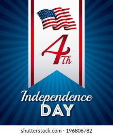 USA design over blue stripes background, vector illustration