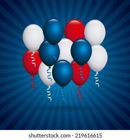 USA design over blue stripes background, vector illustration