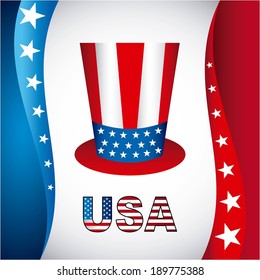 USA design over colorful background, vector illustration