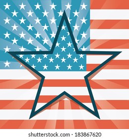 USA design over flag background, vector illustration