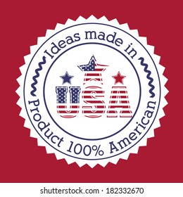 usa design over red  background vector illustration
