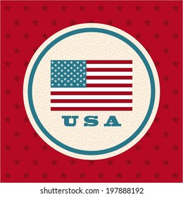 USA design over red background, vector illustration
