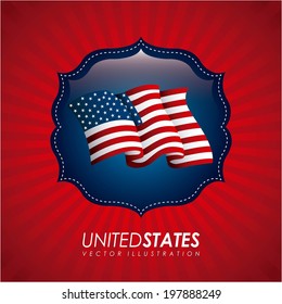 USA design over red background, vector illustration