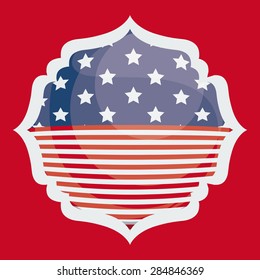 USA design over red background, vector illustration