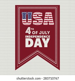 USA design over striped background, vector illustration