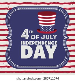 USA design over striped background, vector illustration