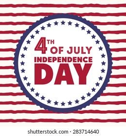 USA design over striped background, vector illustration