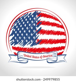 USA design over white background, vector illustration.