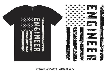 USA Distressed Flag Engineer Design