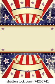 USA distressed flag. A patriotic background with a frame for your message.