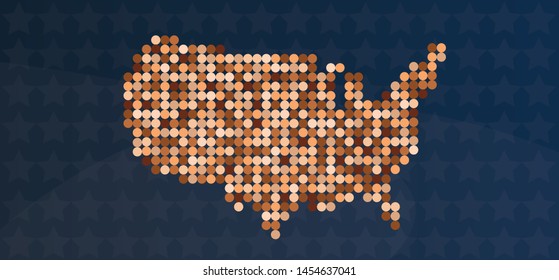 USA diversity map against racism