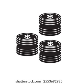 usa dollar paper currency and banknotes money exchange 3d coins icon vector flat design