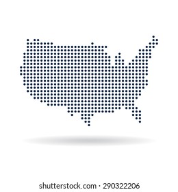 USA dot map. Concept for networking, technology and connections