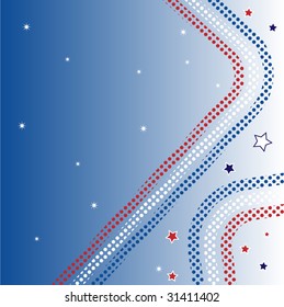 USA Dots and Stripes Background Fourth of July