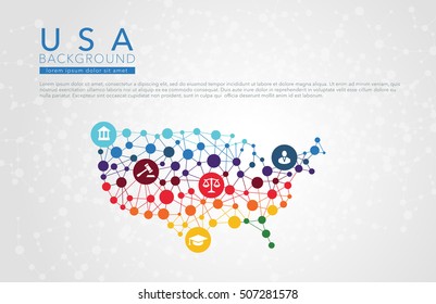 USA dotted vector background