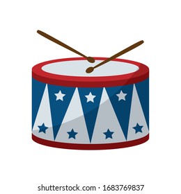 Usa drum flat style icon design, United states america independence day nation us country and national theme Vector illustration