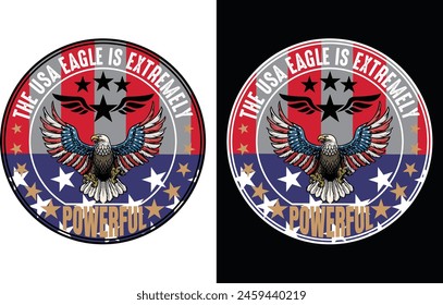 The USA eagle is extremely powerful USA t shirt design and graphics design