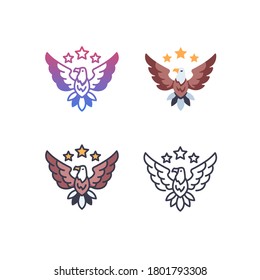 USA eagle icon, vector and illustration
