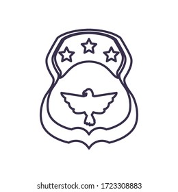 Usa eagle inside shield line style icon design, United states independence day country and national theme Vector illustration