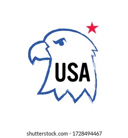 USA eagle shape grunge outline vector