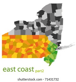 Usa East Coast Vector Map