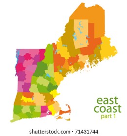 Usa East Coast Vector Map