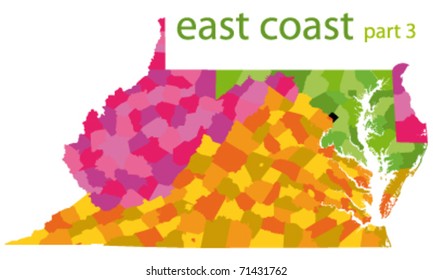 Usa East Coast Vector Map