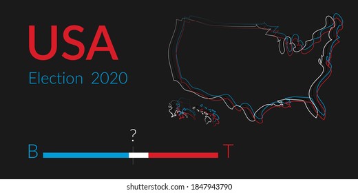 USA Election 2020 result. Banner, poster for news, blog, article.