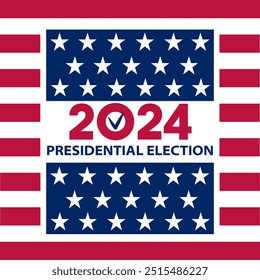 USA election 2024 banner. Vote poster template.