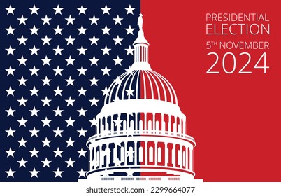 US-Wahl 2024, Vektorhintergrund