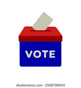 USA election ballot box vector icon. America presidential voting ballot box illustration. EPS 10