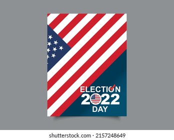 USA Election Day 2022. Beautiful Invitation Card For Election Day . Vector Graphics.