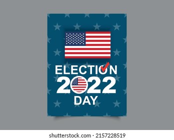 USA Election day. 2022 Midterm Elections vote banner.