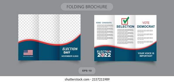 USA Election day poster. Brochure a4. Tri-Fold Brochure Template