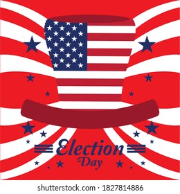 USA election day poster. Vote 2020 - Vector illustration
