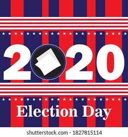 USA election day poster. Vote 2020 - Vector illustration