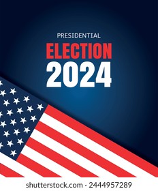 USA Elections 2024 background. Banner for US elections, voting concept vector illustration. 