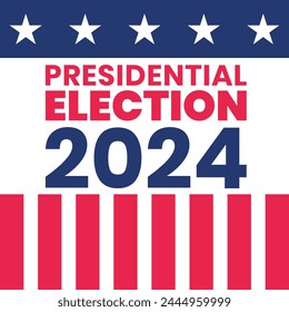 USA Wahlen 2024 Hintergrund. Banner für die US-Wahlen, Vektorillustration des Wahlkonzepts. 