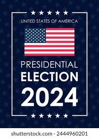 USA Elections 2024 background. Banner for US elections, voting concept vector illustration. 