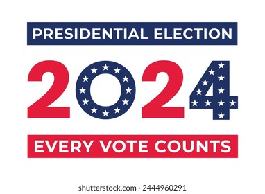 USA Elections 2024 background. Banner for US elections, voting concept vector illustration. 